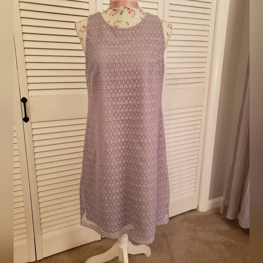 Anne Klein Lilac Crochet Lace Dress